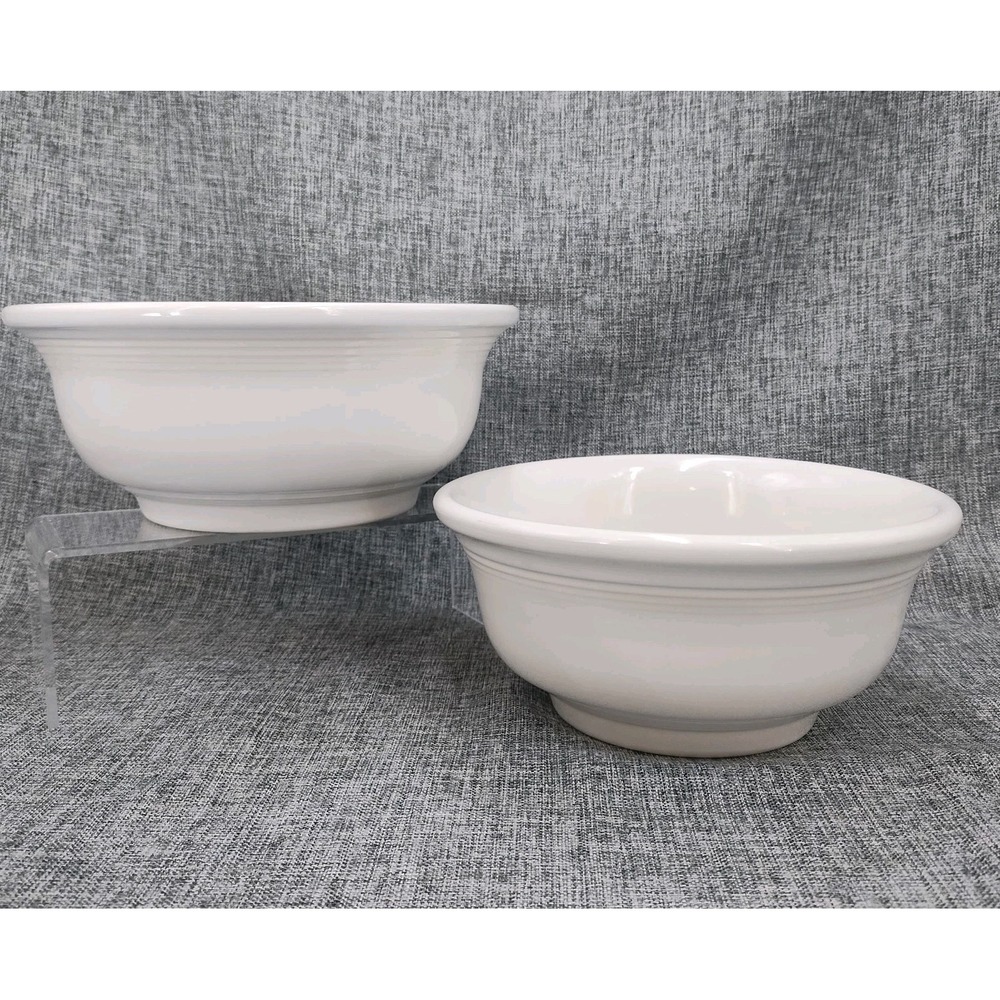 Fiesta White 8 1/2" Medium & 7 1/2" Small Flared Mixing Bowl Set Fiestaware HLC